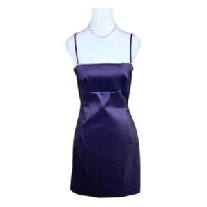 Y2K Party Dress Purple Shimmer Rhinestones (7) City Triangles